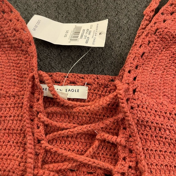 New American Eagle Crochet Bra Top Coral XS J7 - Picture 2 of 3